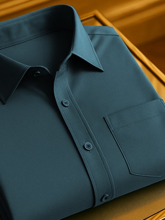 Men's Fashion High-End Light Luxury Lapel Short-Sleeved Shirt