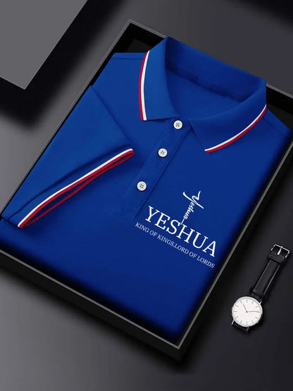 Men's  “Yeshua King OF Kings Lord Of Lords�?Print Polo Shirt