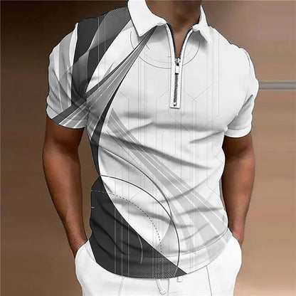 Men's Contrast Print Casual Versatile Polo Shirt