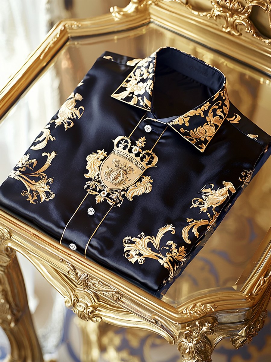 Men's Satin Luxe Long Sleeve Button Down Shirt