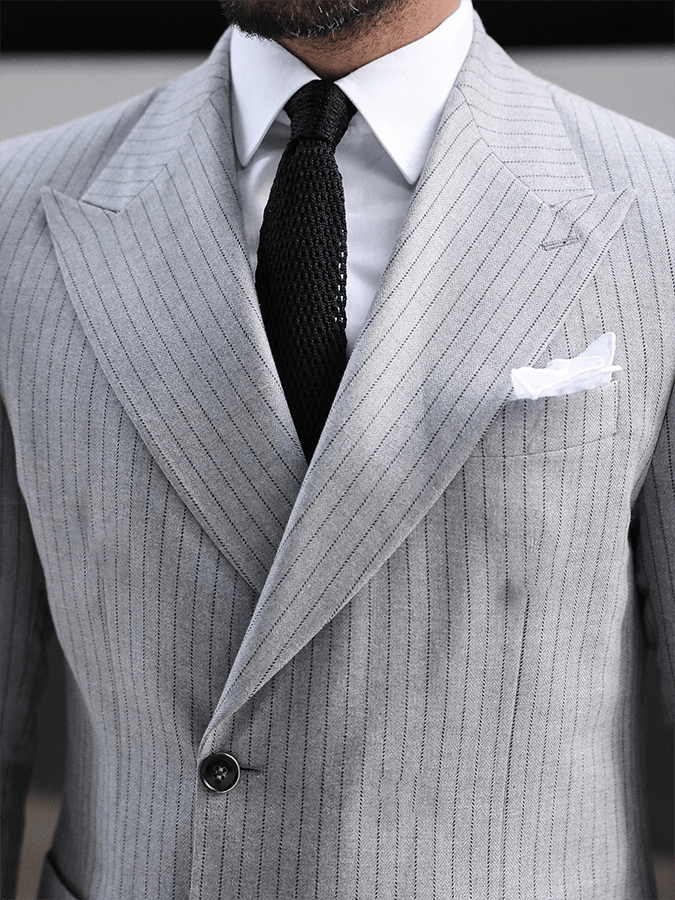 Men's Retro Single Breasted Striped Gentleman Business Suit Jacket