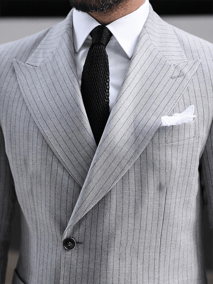 Men's Retro Single Breasted Striped Gentleman Business Suit Jacket