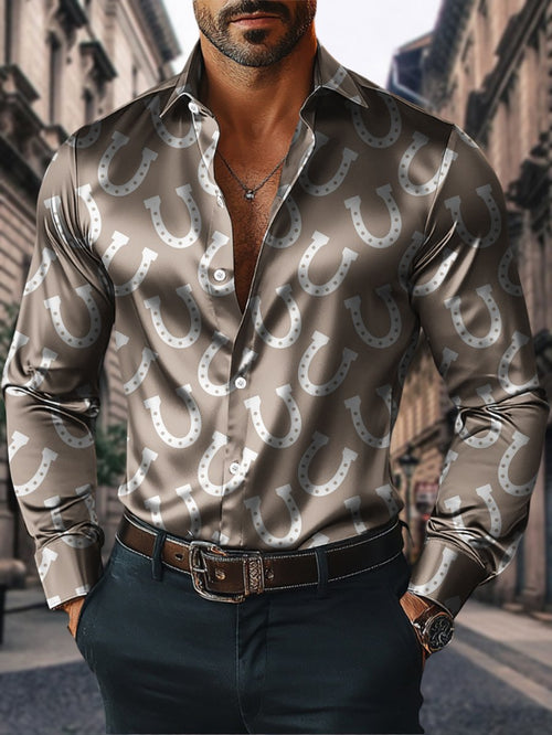 Men's Satin Luxe Long Sleeve Button Down Shirt