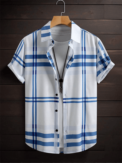 Men's Plaid Business Short Sleeve Shirt