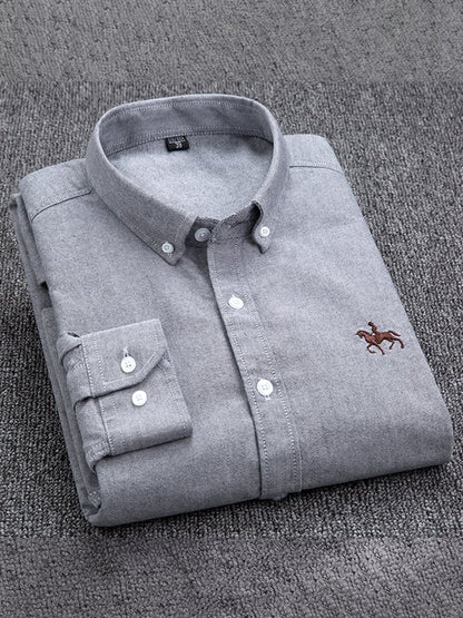 Men's Business Cotton Embroidered Shirt