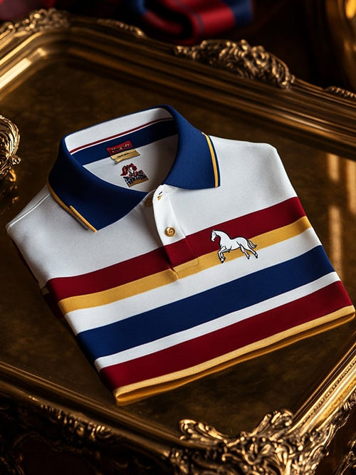 Men's Business Casual Button Short Sleeve Polo Shirt