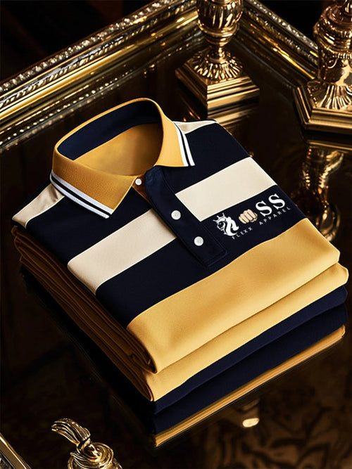 Men's Business Casual Printed Polo Shirt