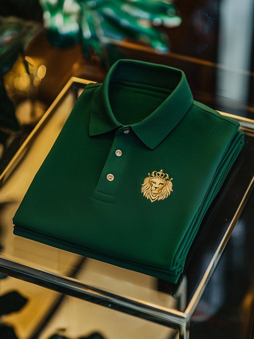 Men's Vintage Business Long Sleeve Polo Shirt