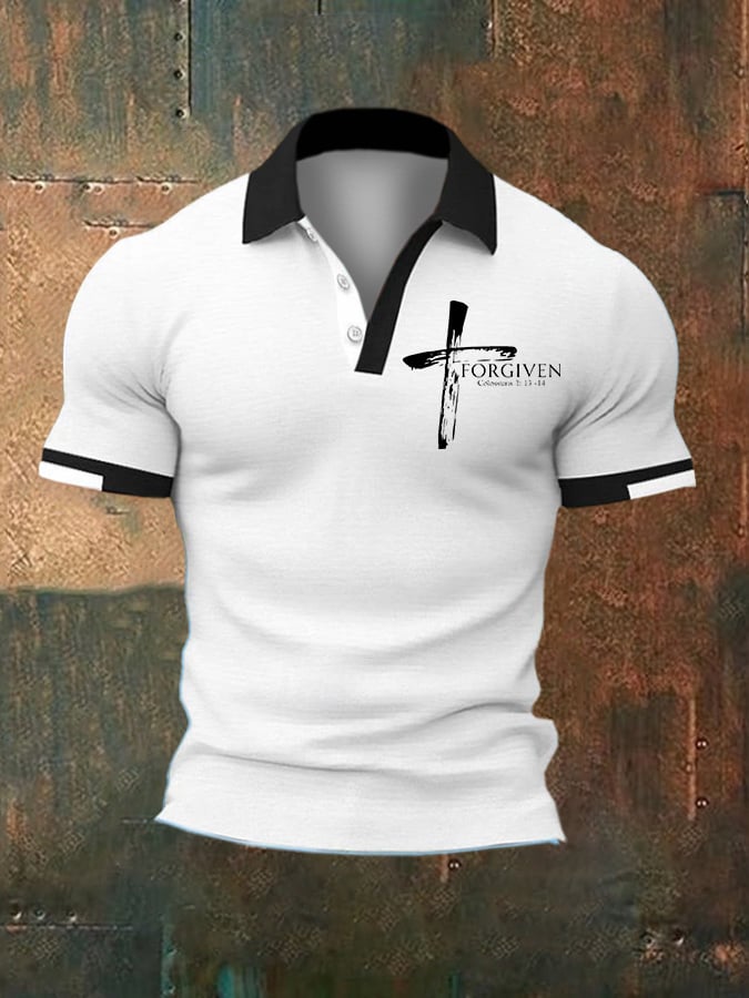 Men's Casual Contrast Color Faith Polo