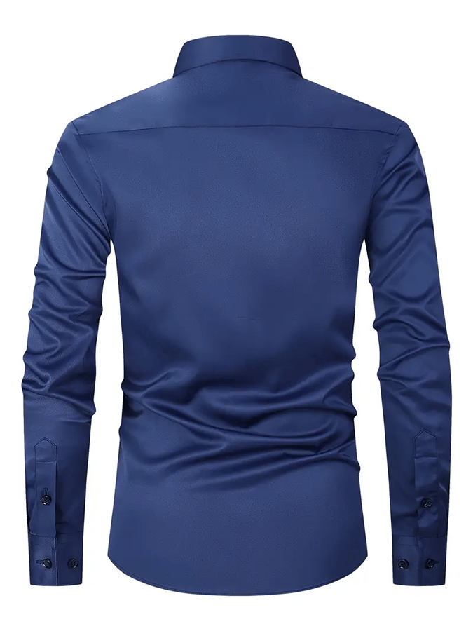 Men's Solid Color Design Business Casual Shirt