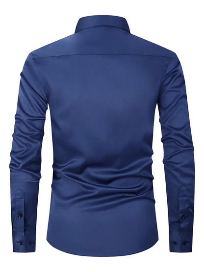 Men's Solid Color Design Business Casual Shirt