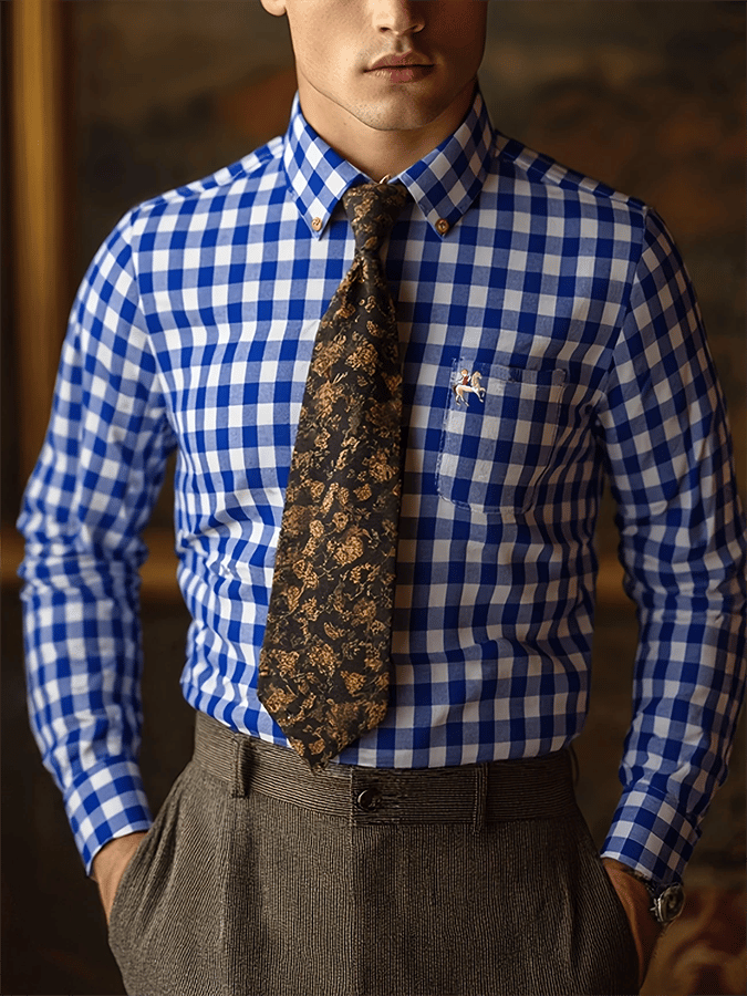 Men's Plaid Business Casual Shirt