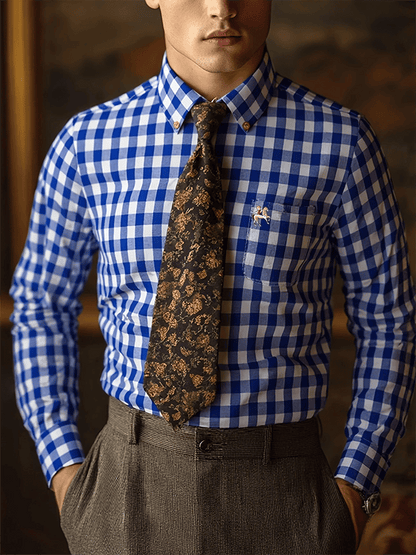 Men's Plaid Business Casual Shirt