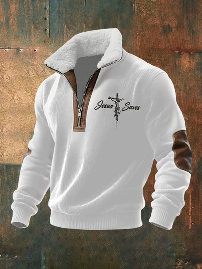 Men's Faith Art Print Zipper Sweatshirt