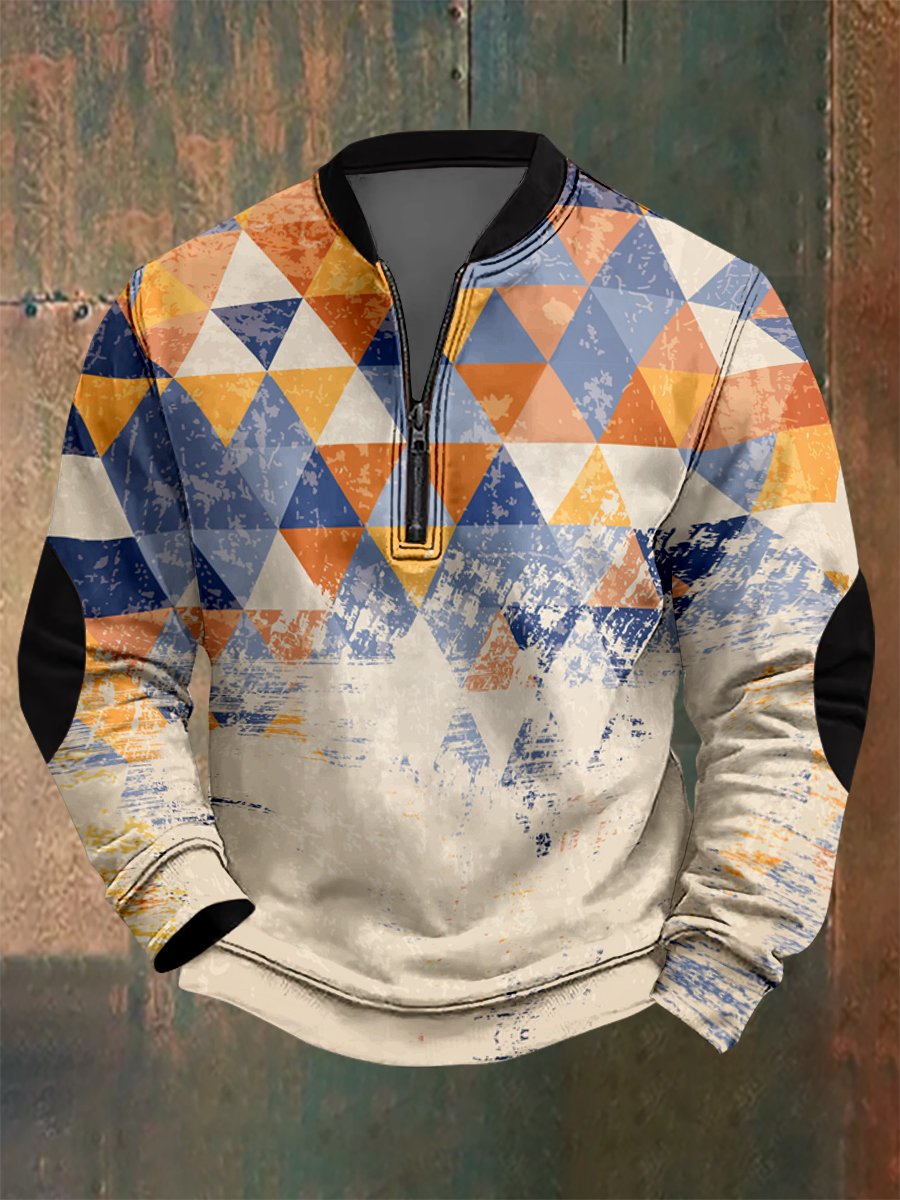 Men's Hawaiian Abstract Geometric Print Sweatshirt