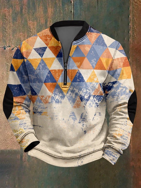 Men's Hawaiian Abstract Geometric Print Sweatshirt