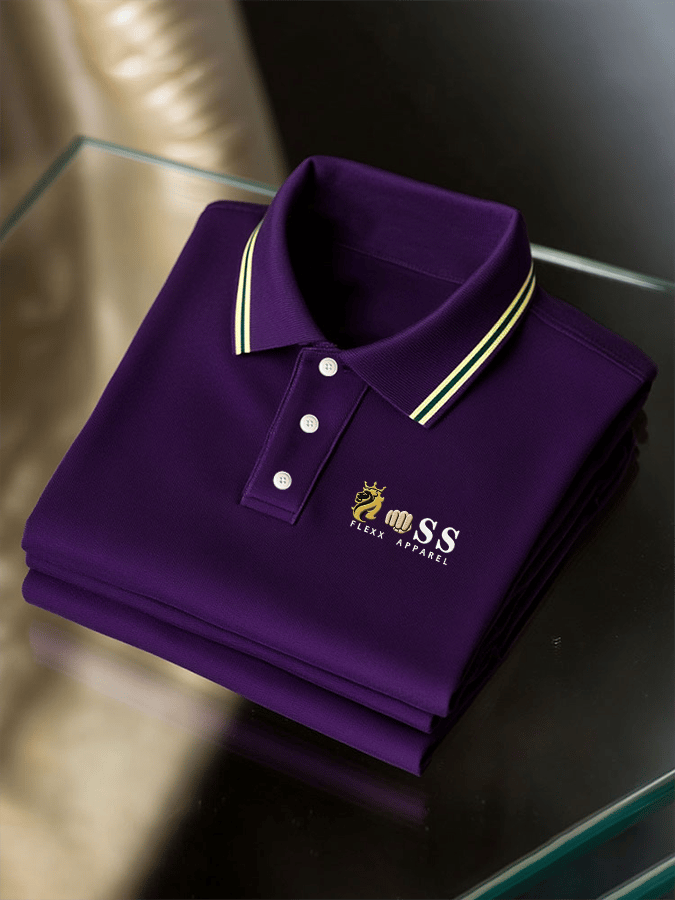 Men's Business Casual Printed Short Sleeve Polo Shirt