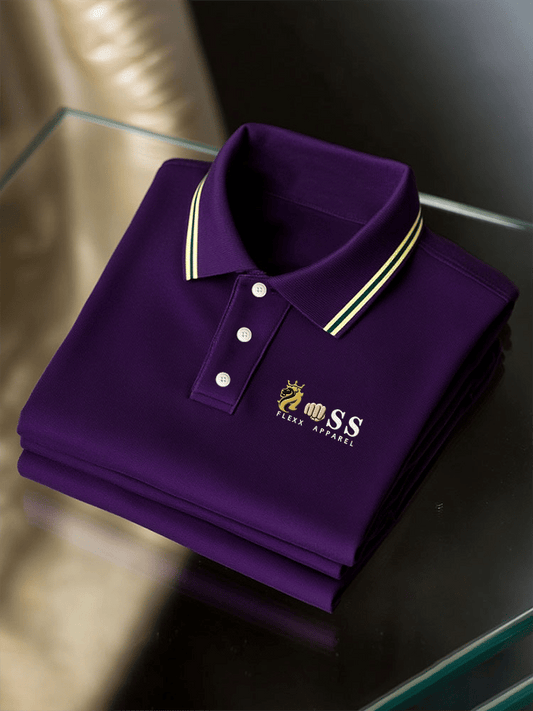 Men's Business Casual Printed Short Sleeve Polo Shirt