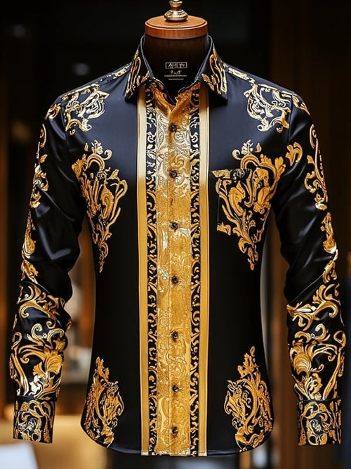 Men's Satin Luxe Long Sleeve Button Down Shirt