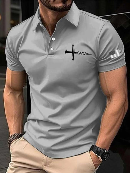 Men's faith print polo shirt
