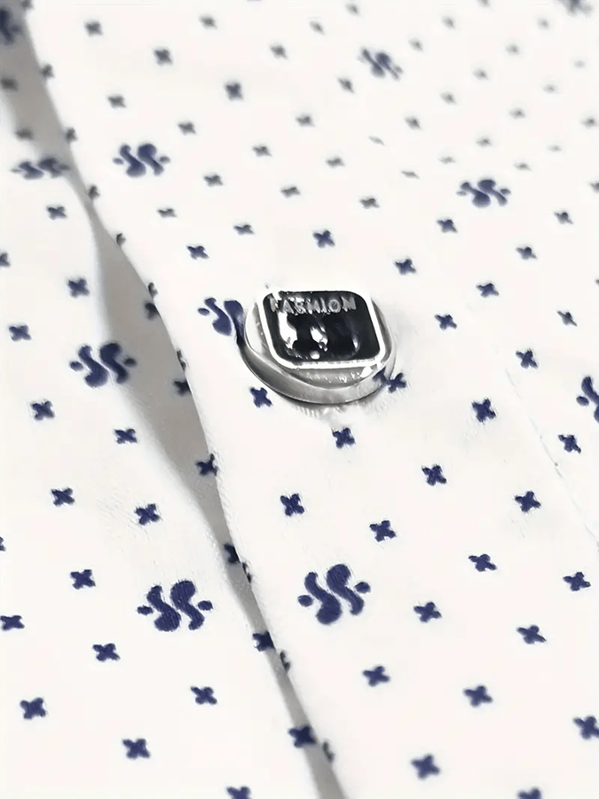 Men's Geometric Business Casual Shirt