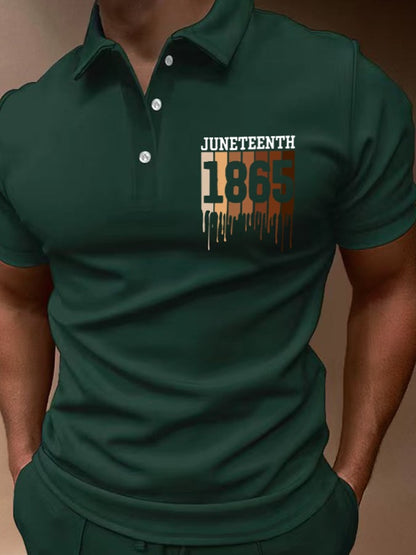 Men's Juneteenth 1865 Print Polo Shirt