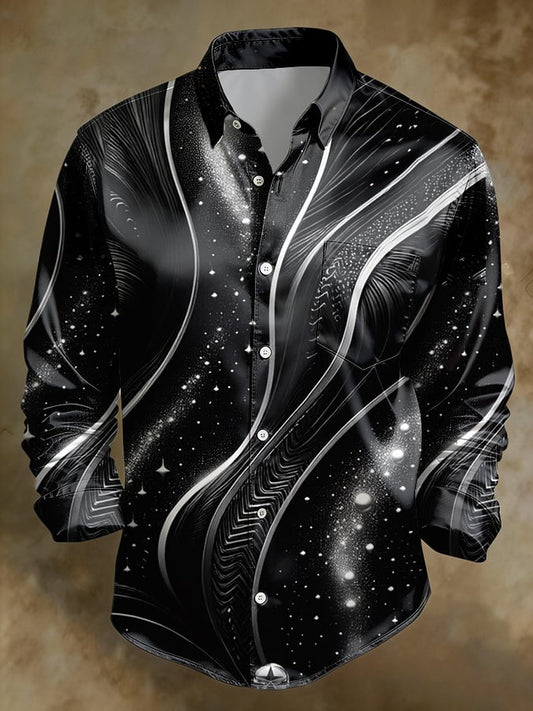 Men's Casual Retro Gradient Pocket Shirt