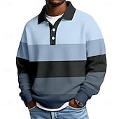 Men's Horizontal Stripes Waffle Polo Shirts