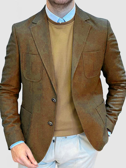 Men's Vintage Single Breasted Pocket Gentleman's Business Suit Jacket