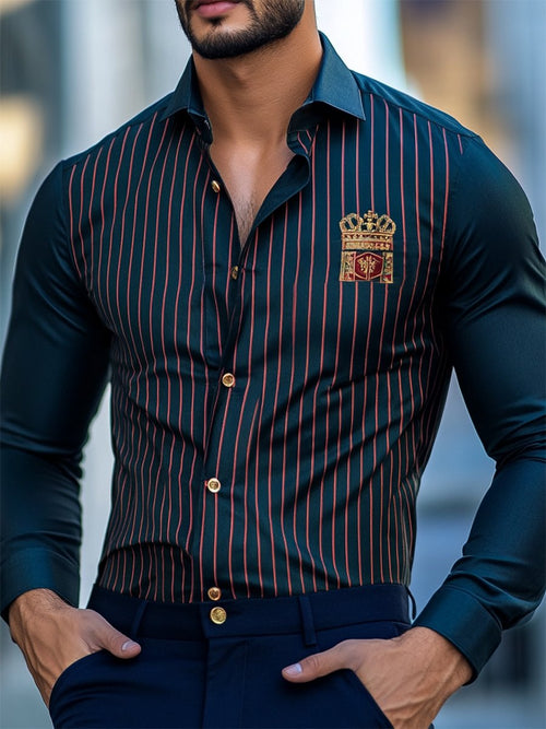 Men's Satin Luxe Long Sleeve Button Down Shirt
