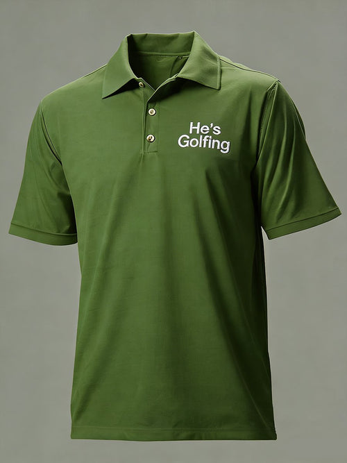 Men's Business Golf Polo Shirt with Print