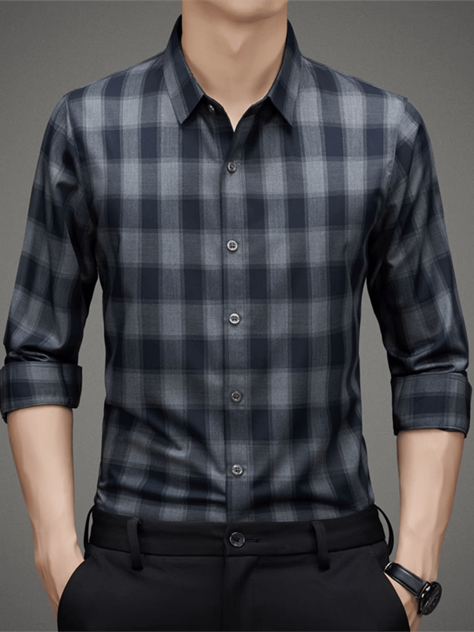 Men's Plaid Business Casual Shirt