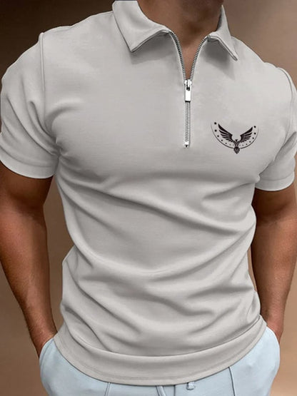 Casual Men'S Zipper Polo