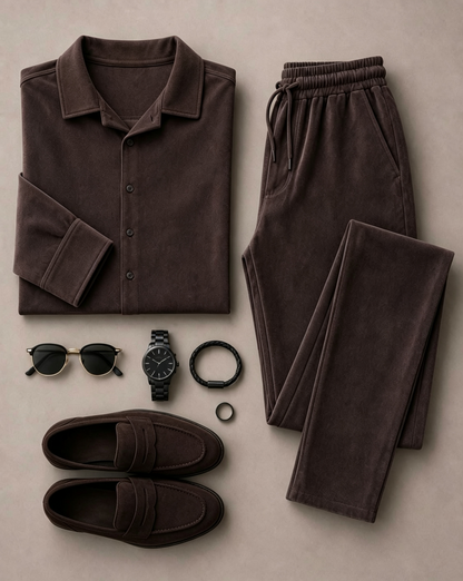 Men's Long-Sleeve Shirt and Pants Set