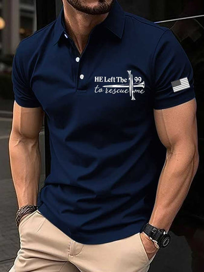 Men's faith print polo shirt