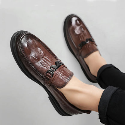 Men's Business Casual Lace-up Pointed Toe Faux Leather Shoes