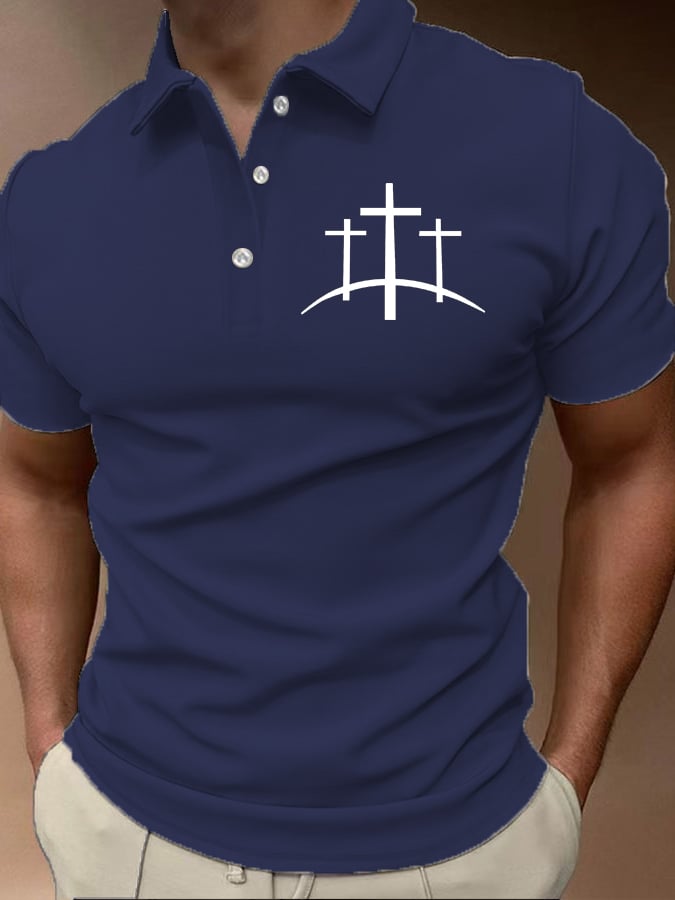 Men's Faith Printed Casual Polo Shirt