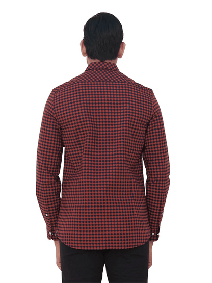 Men's Plaid Design Pocket Business Casual Long Sleeve Shirt