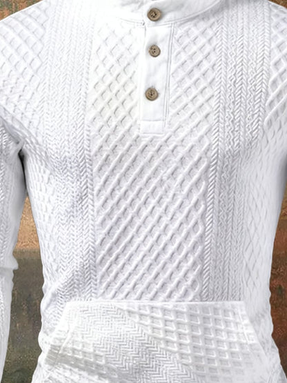 Men's Retro Comfort Warm Textured Fabric Design Sweatshirt