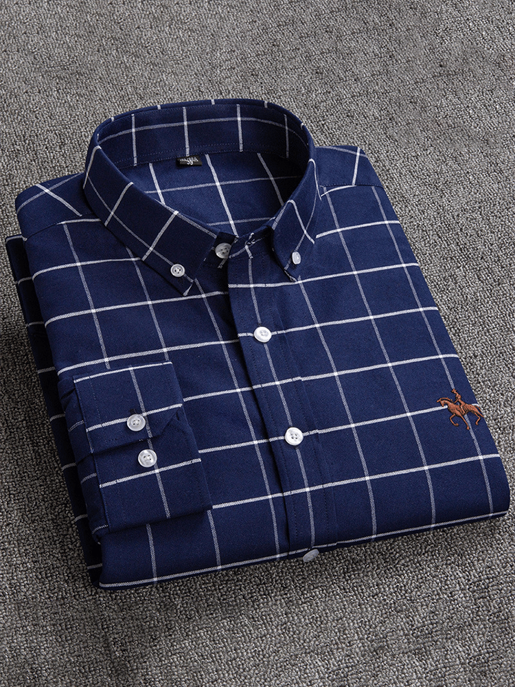 Men's 100% cotton business long-sleeved shirt