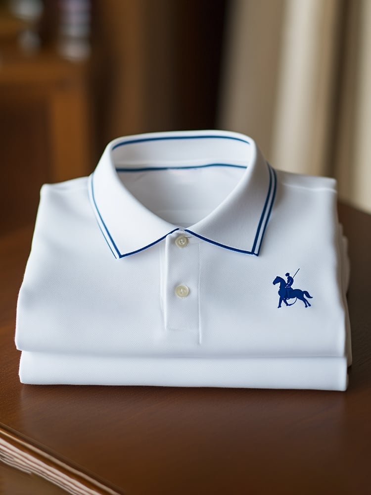 Men's Classic Business Button Short Sleeve Polo Shirt