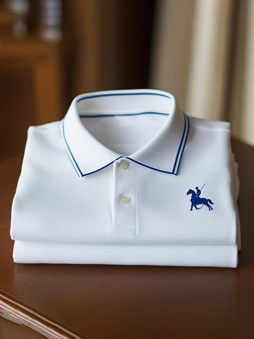 Men's Classic Business Button Short Sleeve Polo Shirt