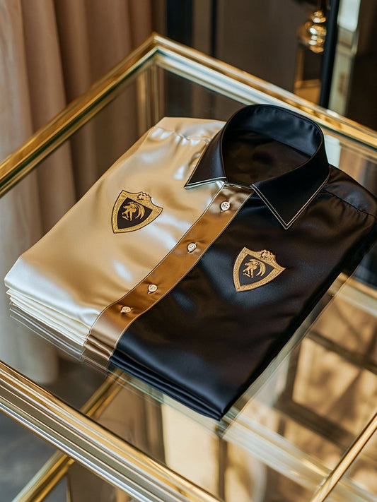 Men's Satin Luxury Business Long Sleeve Shirt