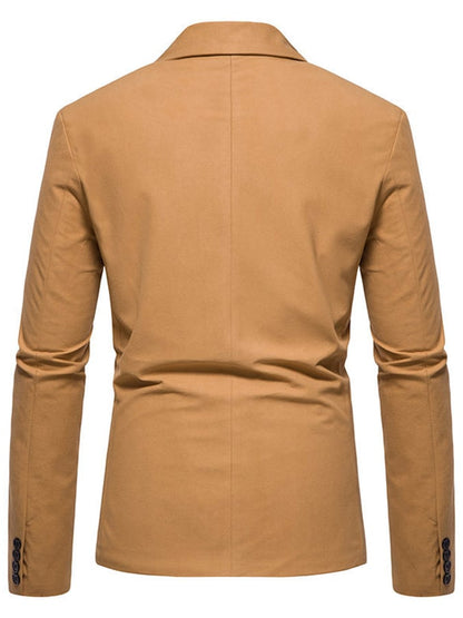 Men's Formal Single-Button Faux Suede Blazer