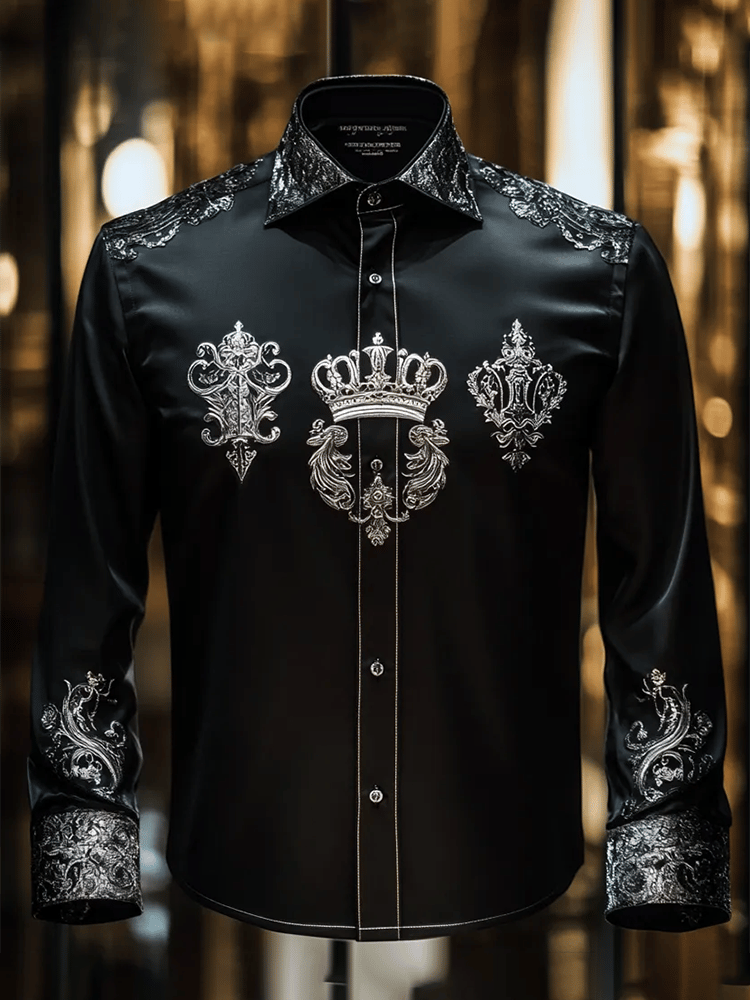 Men's Satin Luxe Long Sleeve Button Down Shirt