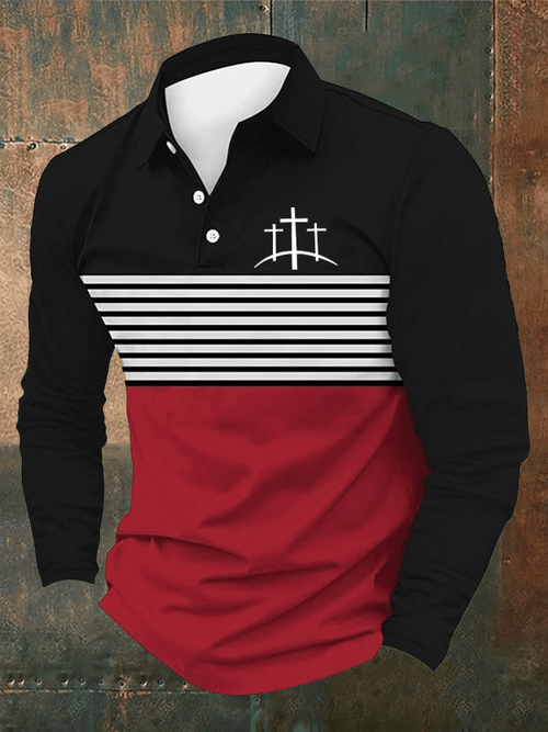 Men's Faith Printed Casual Polo Shirt