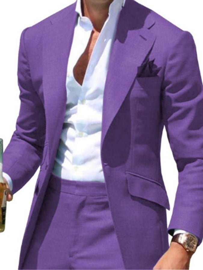 Men's Business Double Breasted Side Suit Two-Piece Suit
