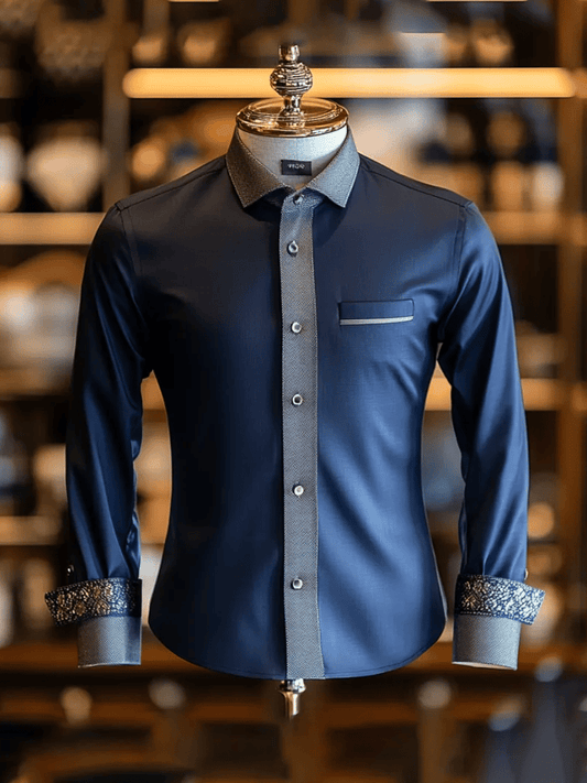 Men's Contrast Luxe Long Sleeve Shirt