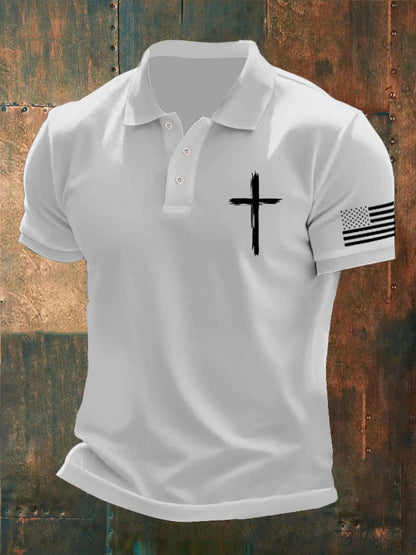 Men's Casual Contrast Color Faith Polo