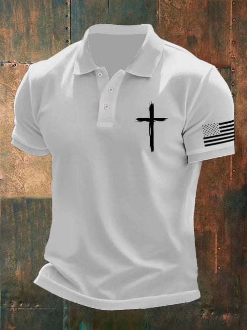 Men's Casual Contrast Color Faith Polo